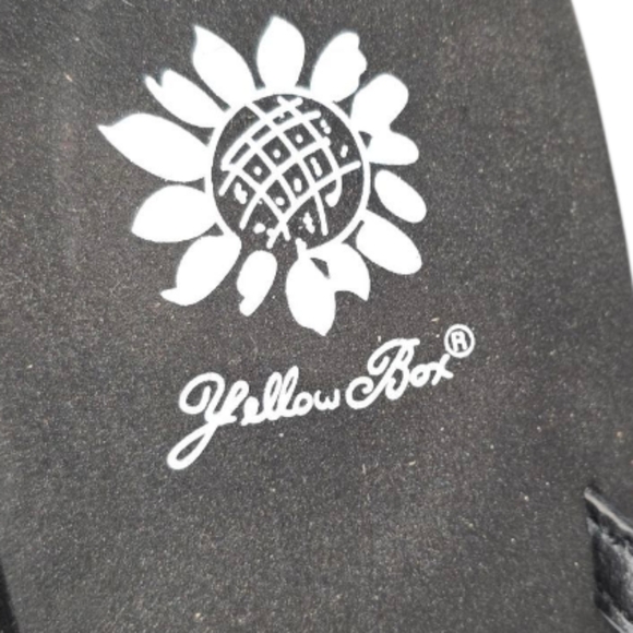 Yellow Box Black Rhinestone Embellished‎ Flip Flops Sandals Size 10 - Picture 5 of 6